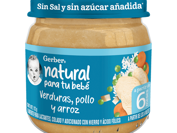 Gerber® Papilla Pollo con verduras y arroz Etapa 2, 113g Gerber® Papilla Pollo con verduras y arroz Etapa 2, 113g