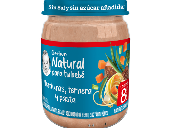 Gerber® Papilla Ternera con verduras y pasta Etapa 3, 170g