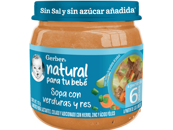 Gerber® Papilla Sopa de Res y verduras Etapa 2, 113g Gerber® Papilla Sopa de Res y verduras Etapa 2, 113g