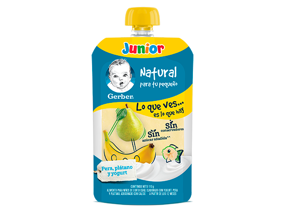 Gerber® Junior Pouch Yogurt Pera Plátano 110g Gerber® Junior Pouch Yogurt Pera Plátano 110g
