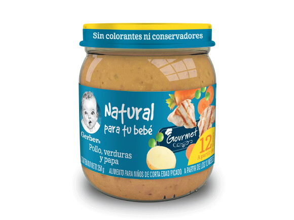 Gerber® Papilla Pollo, verduras y papas Etapa 4, 250g Gerber® Papilla Pollo, verduras y papas Etapa 4, 250g