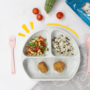 plato con albondigas de pavo frutas picadas cereal Gerber plato con albondigas de pavo frutas picadas cereal Gerber