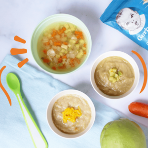platito con papilla de calabaza y papilla gerber de jamon comida para bebe platito con papilla de calabaza y papilla gerber de jamon comida para bebe