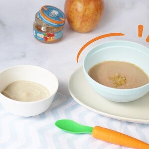 platito con paté de hígado y Gerber de manzana comida para bebe 