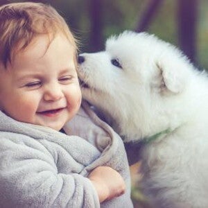 Ventajas bebes crezcan con mascotas Bebe con perrito