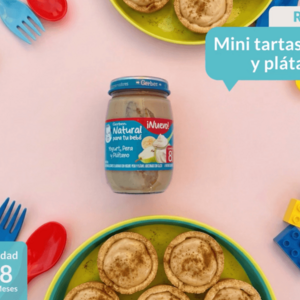 Mini tartas de pera y plátano