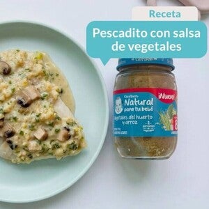 Pescadito con salsa de vegetales