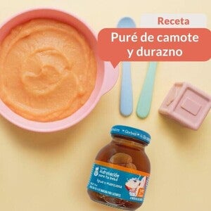 Puré de camote y durazno