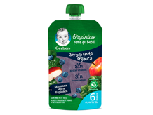 Gerber® Orgánico Pouch Manzana Mora Espinaca 100g