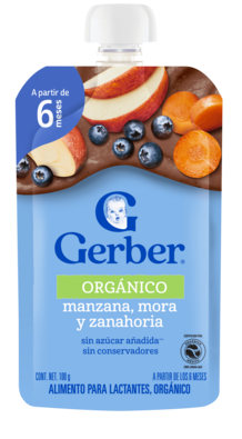 GERBER® Orgánico Manzana Mora Zanahoria