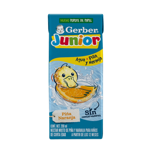 Gerber® Bebida Hidratante Piña y Naranja Etapa 4 de 200ml Gerber® Bebida Hidratante Piña y Naranja Etapa 4 de 200ml