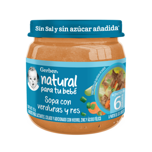 Gerber® Papilla Sopa de Res y verduras Etapa 2, 113g Gerber® Papilla Sopa de Res y verduras Etapa 2, 113g