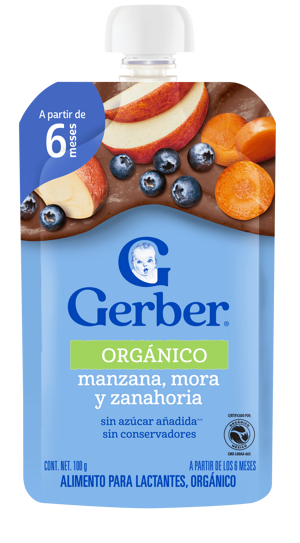 GERBER® Orgánico Manzana Mora Zanahoria