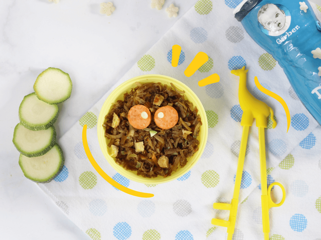 plato con noodles orientales para bebé y puffs Gerber plato con noodles orientales para bebé y puffs Gerber