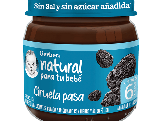 Gerber® Papilla Ciruela Pasa Etapa 2, 113g