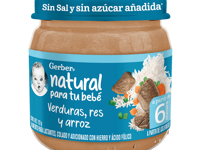 Gerber® Papilla Res, verduras y arroz Etapa 2, 113g
