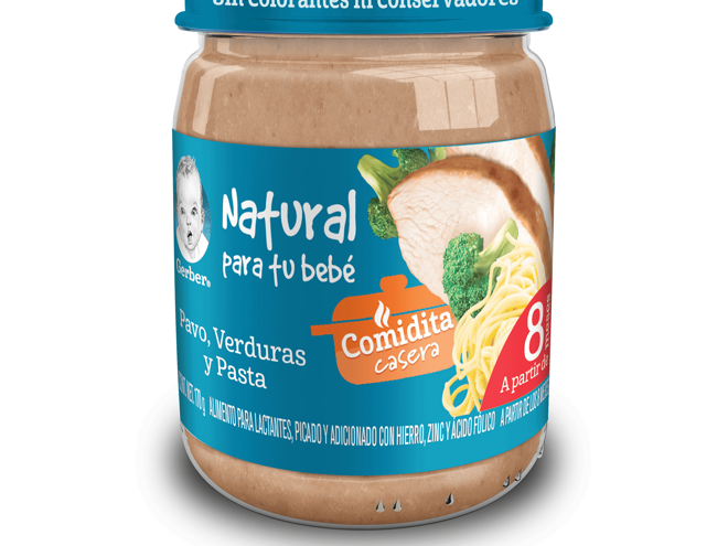 Gerber® Papilla Pavo con verduras y pasta Etapa 3, 170g