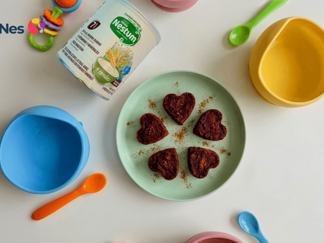 Pastel de betabel para bebés con nestum 4 Cereales