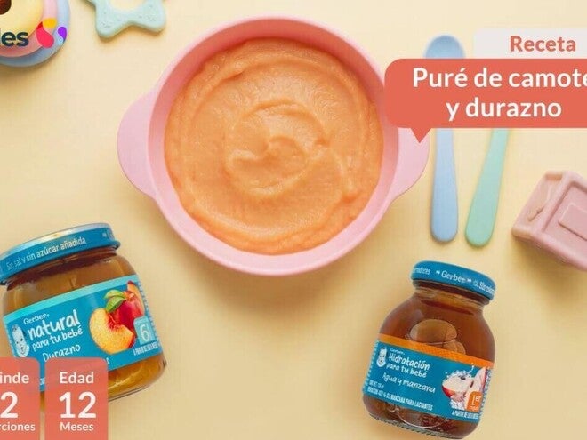 Puré de camote y durazno