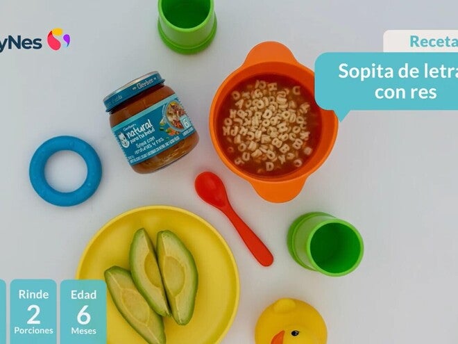 Sopita de Letras con Res para Bebés 6+ Meses