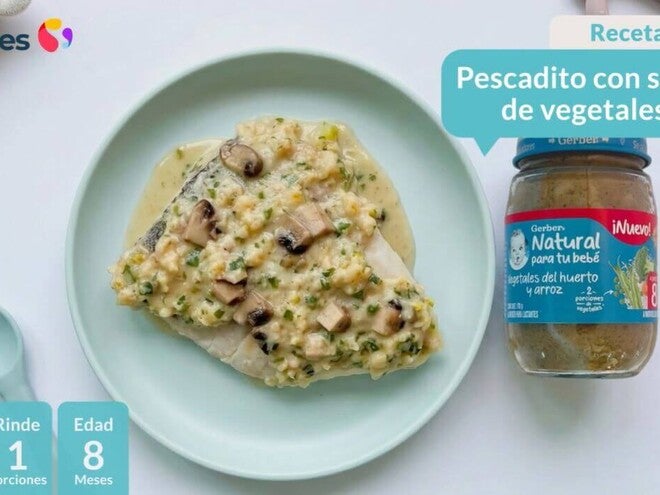 Pescadito con salsa de vegetales