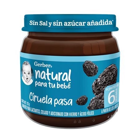 Gerber® Papilla Ciruela Pasa Etapa 2, 113g