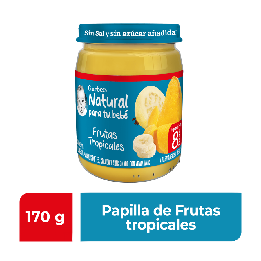 Gerber® Papilla Frutas tropicales Etapa 3, 170g