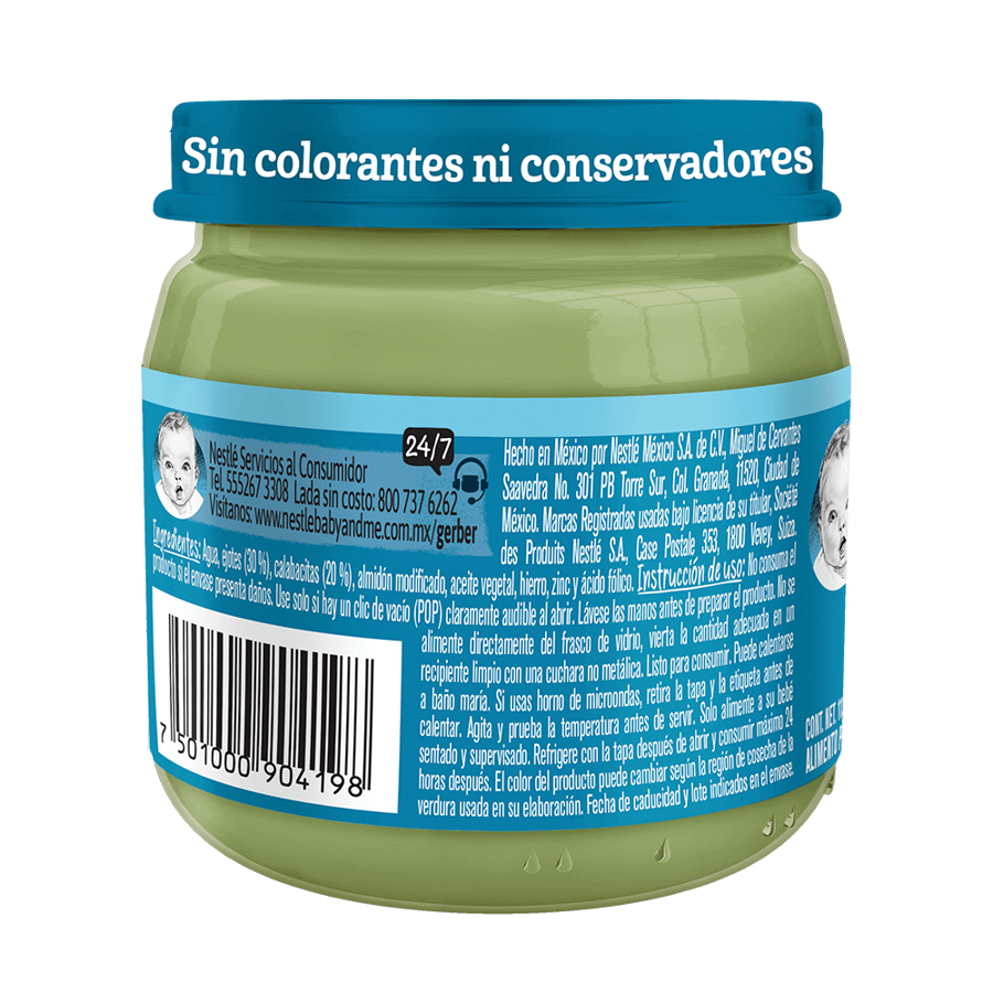 Gerber® Papilla Ejote y Calabacitas Etapa 2, 113g