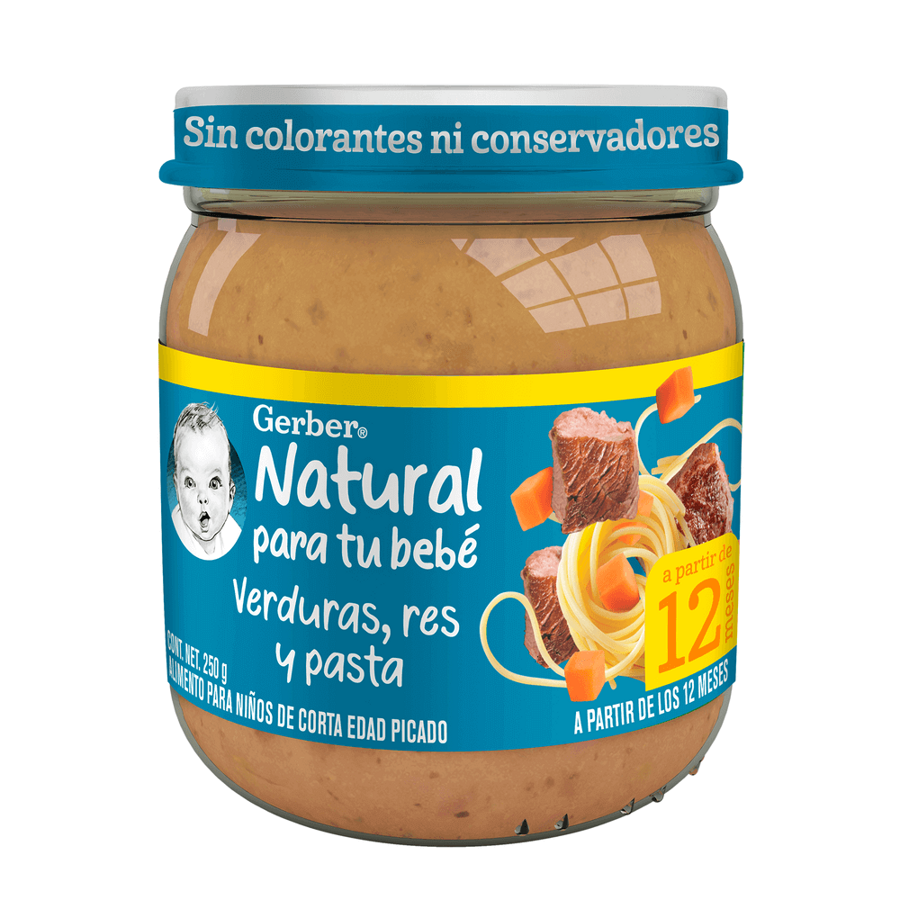 Gerber® Papilla Res, verduras y pasta Etapa 4, 250g