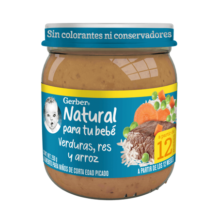 Gerber® Papilla Res, verduras y arroz Etapa 4, 250g