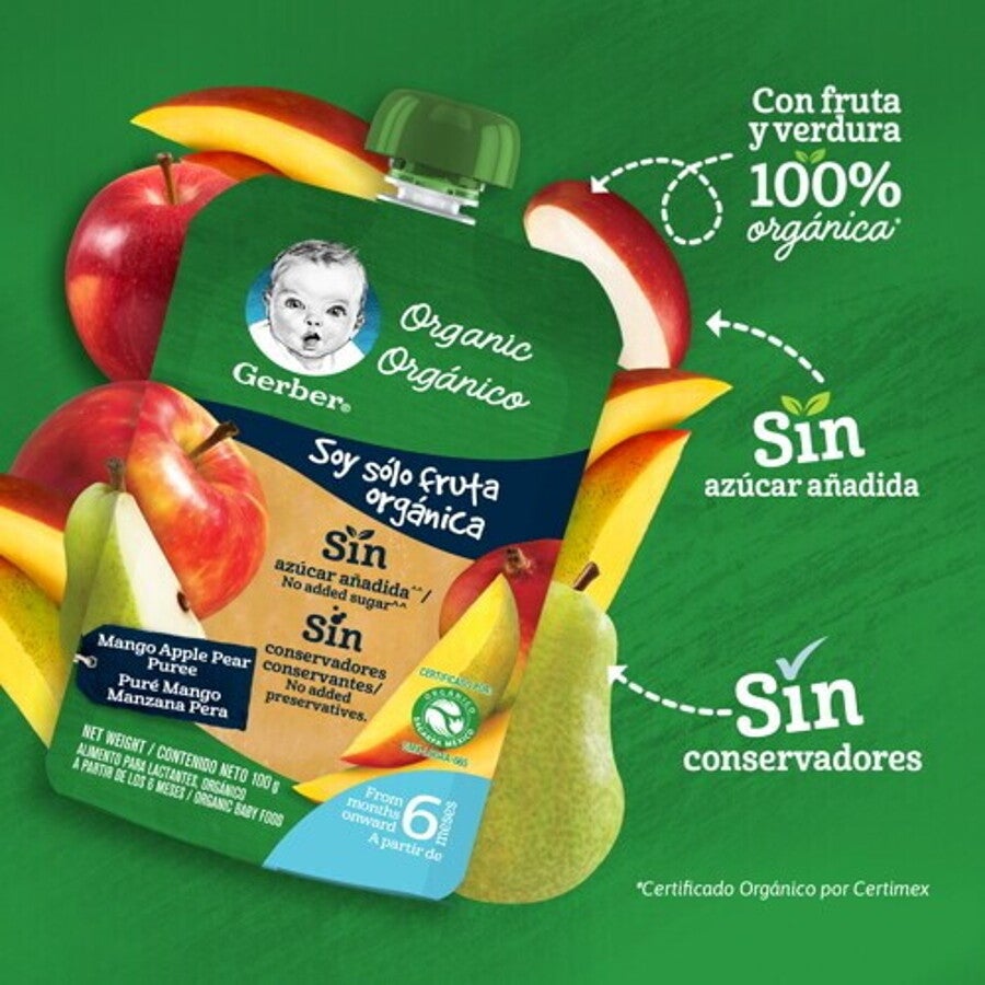 GERBER® Orgánico Puré Mango Manzana Pera