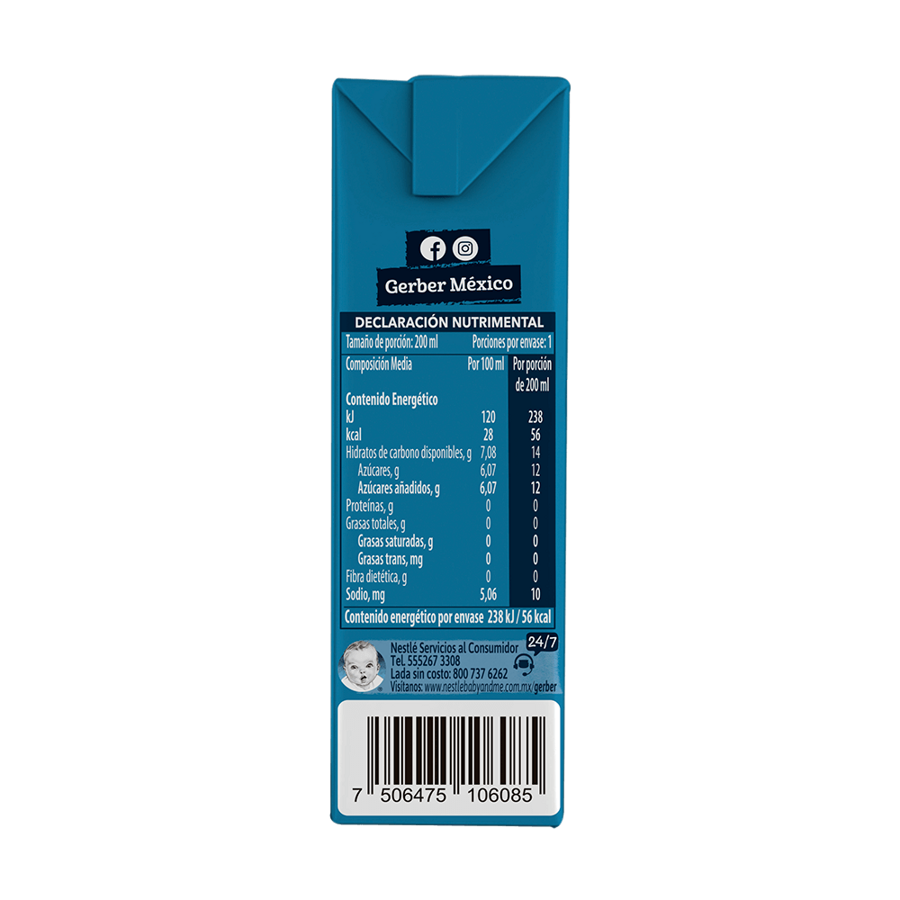 Gerber® Bebida Hidratante Uva roja Etapa 4 de 200ml