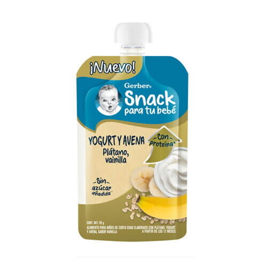 GERBER® Pouch Yogurt Avena Plátano Vainilla