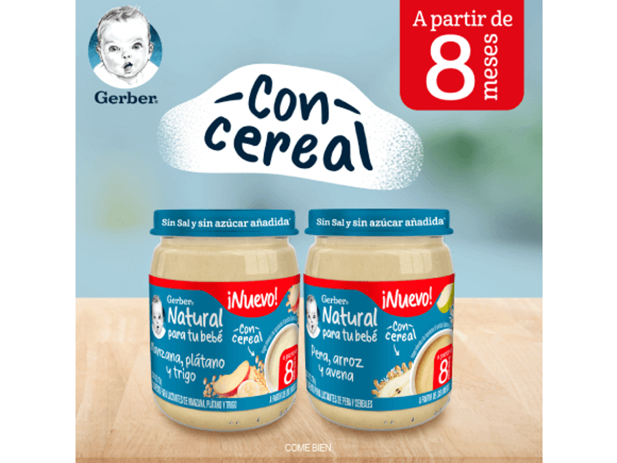 Gerber Papilla pera, arroz y avena, Etapa 3, 170 g