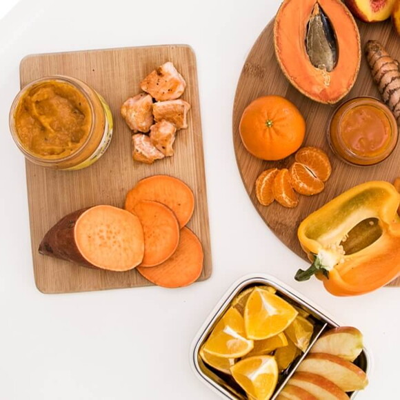 Amarillo y naranja Alimentos de color amarillo y naranja