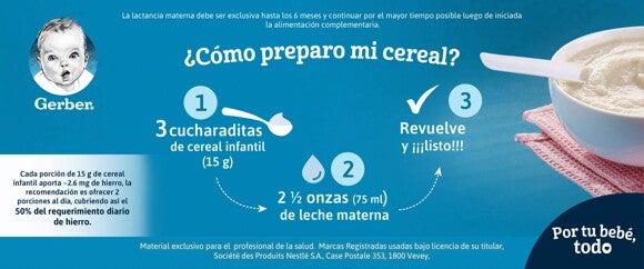 Cómo preparar Cereales Gerber® Cómo preparar Cereales Gerber®