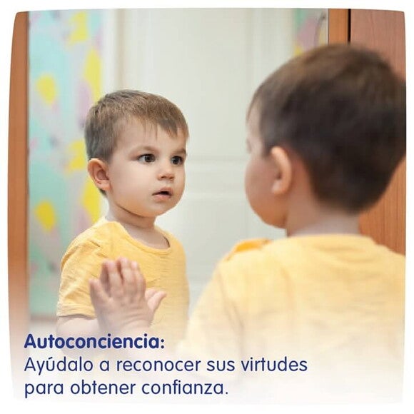 Infografía de Autoconciencia Niño mirandose al espejo