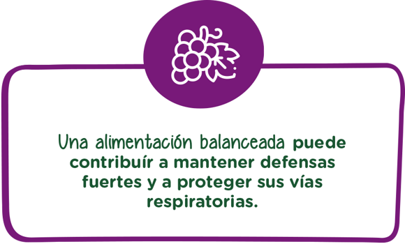 Una alimentacion balanceada puede contribuir a mantener defensas fuertes y a proteger sus vías respiratorias Una alimentacion balanceada puede contribuir a mantener defensas fuertes y a proteger sus vías respiratorias
